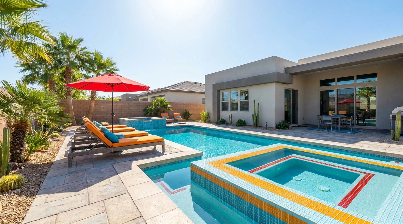 Backyard swimming pool in Southern Nevada